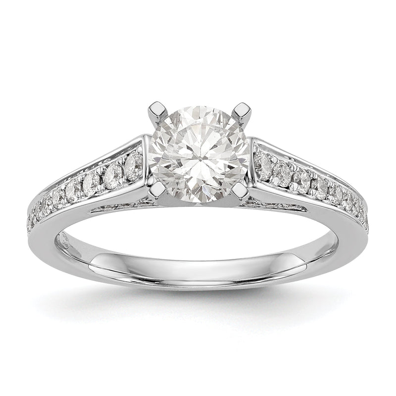 14K Weißgold Verlobungsring mit simuliertem Diamanten