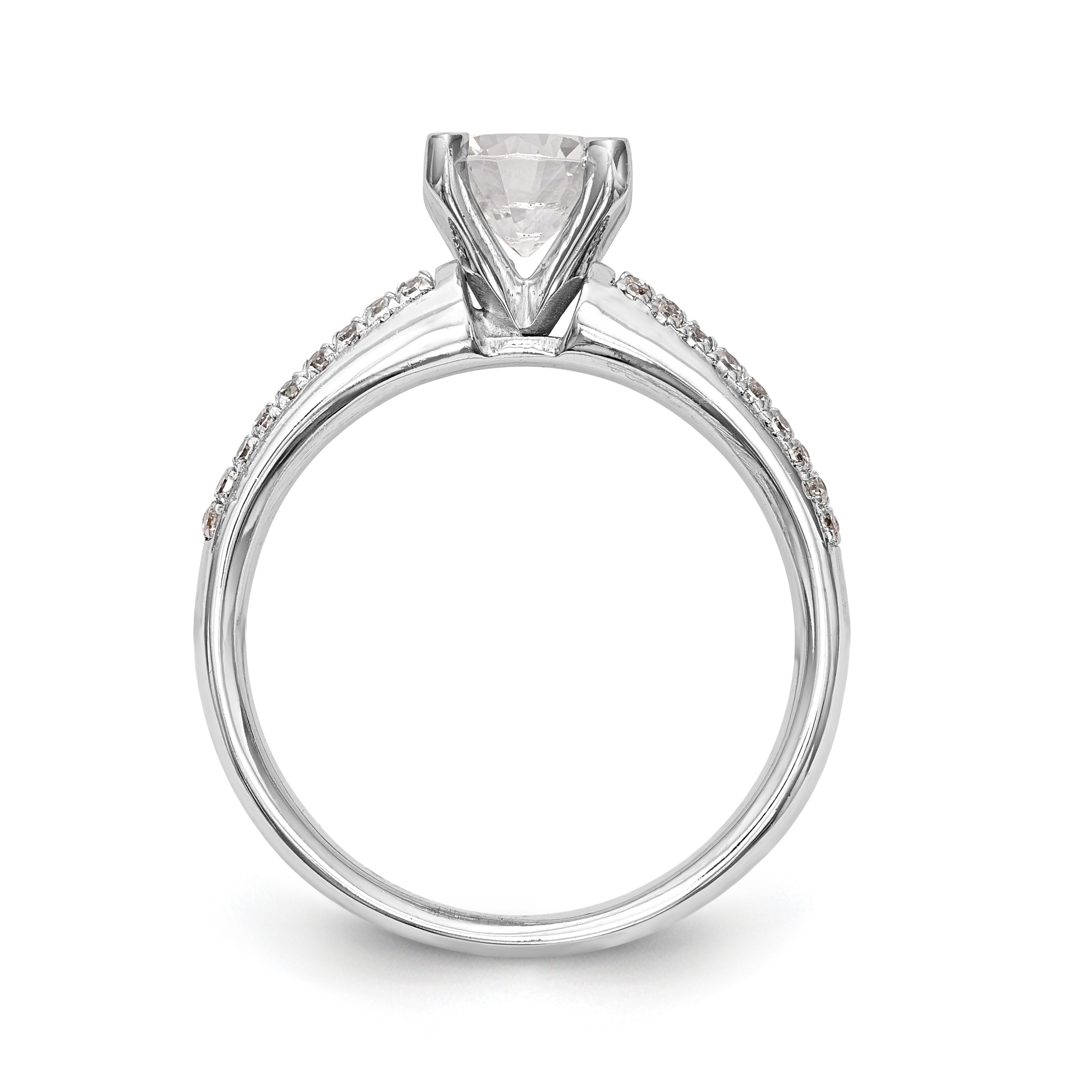 14K Weißgold Diamant-Verlobungsring mit Krappenfassung