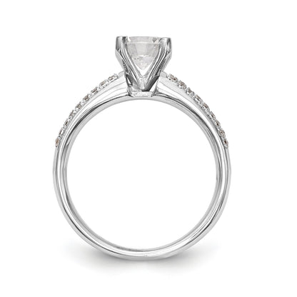 14K Weißgold Diamant-Verlobungsring mit Krappenfassung