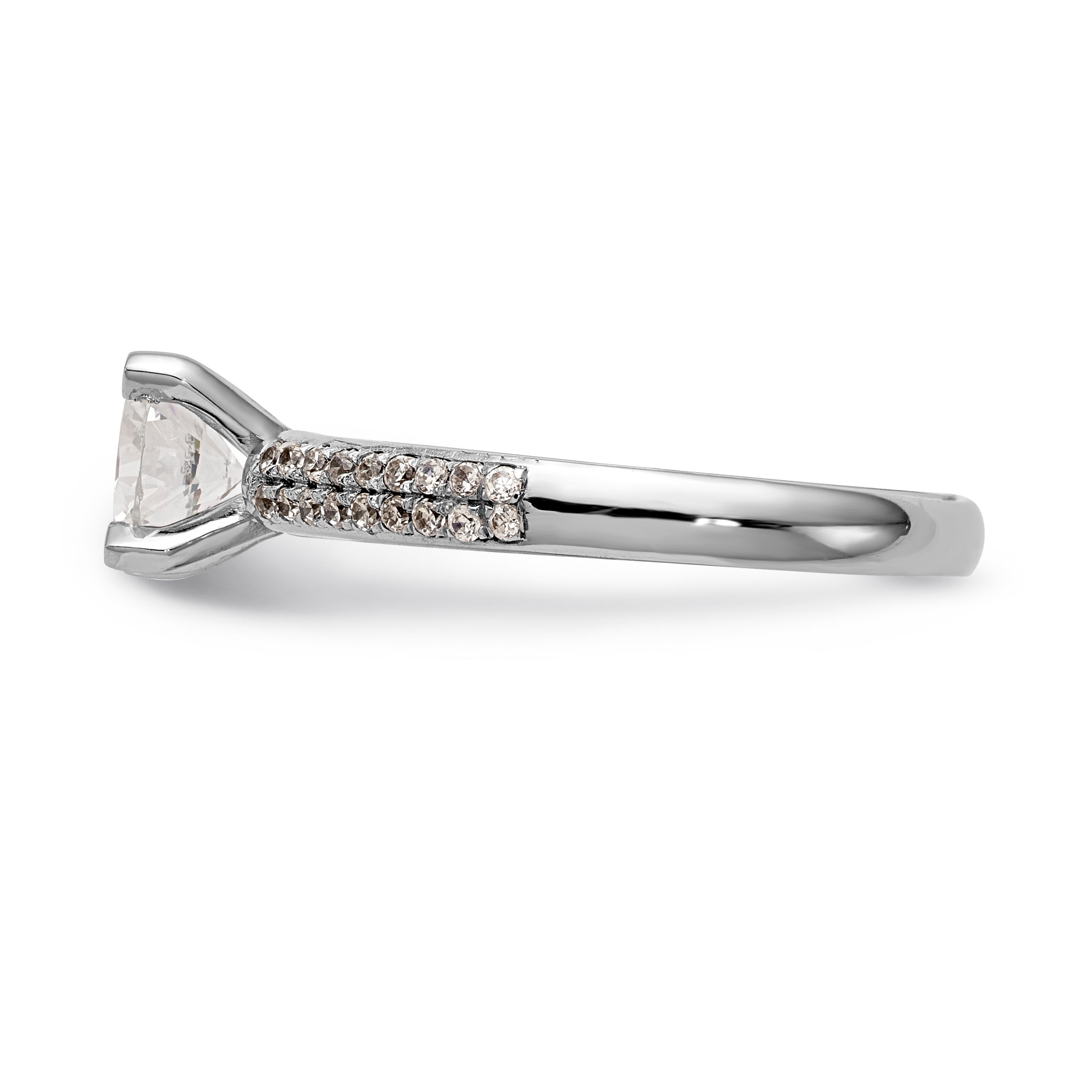 14K Weißgold Diamant-Verlobungsring mit Krappenfassung
