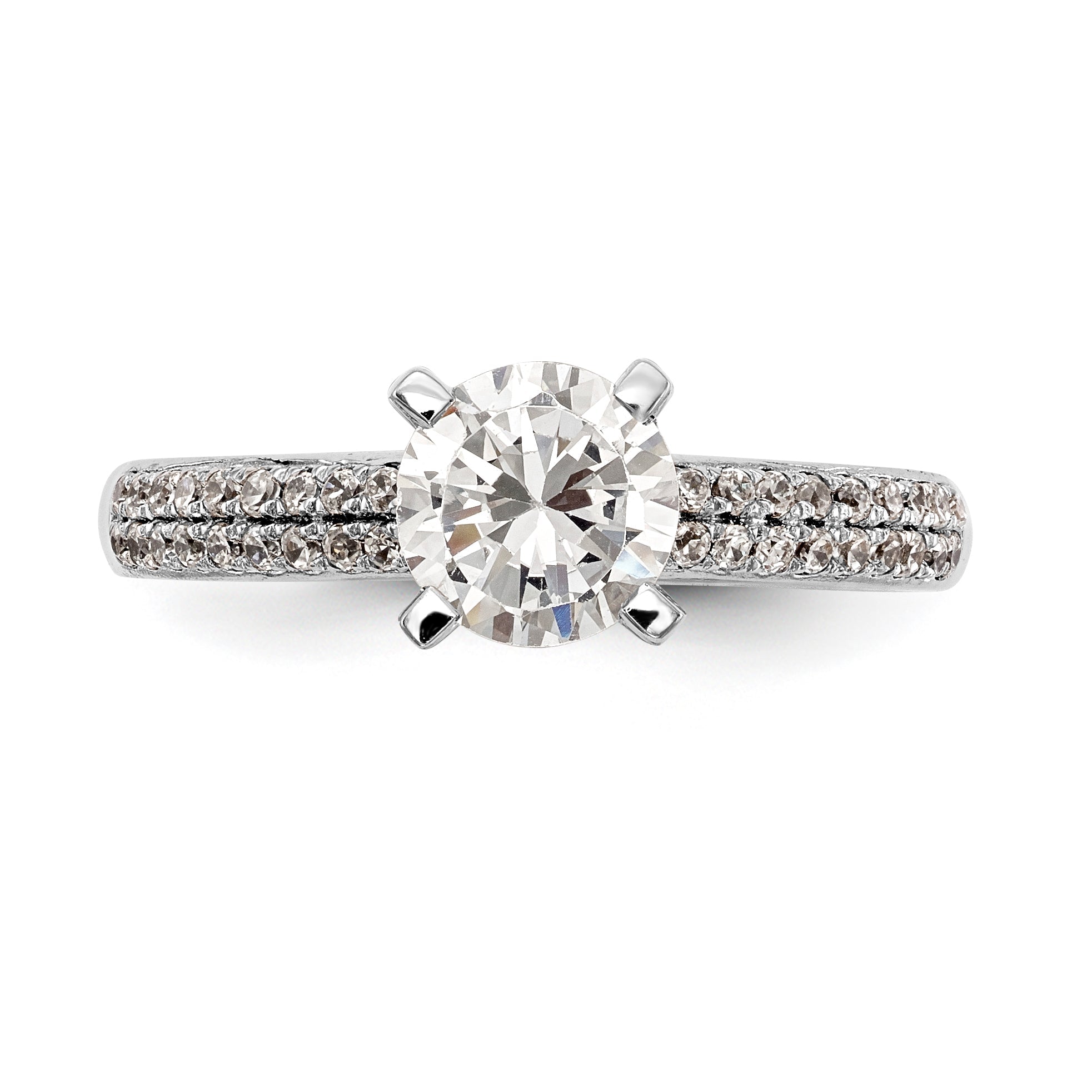 14K Weißgold Diamant-Verlobungsring mit Krappenfassung