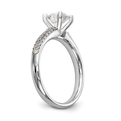 14K Weißgold Diamant-Verlobungsring mit Krappenfassung