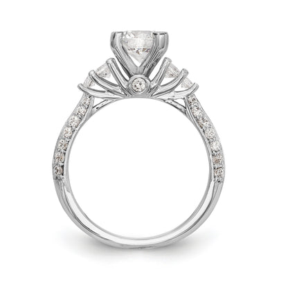 14K Weißgold Diamant-Verlobungsring mit Krappenfassung