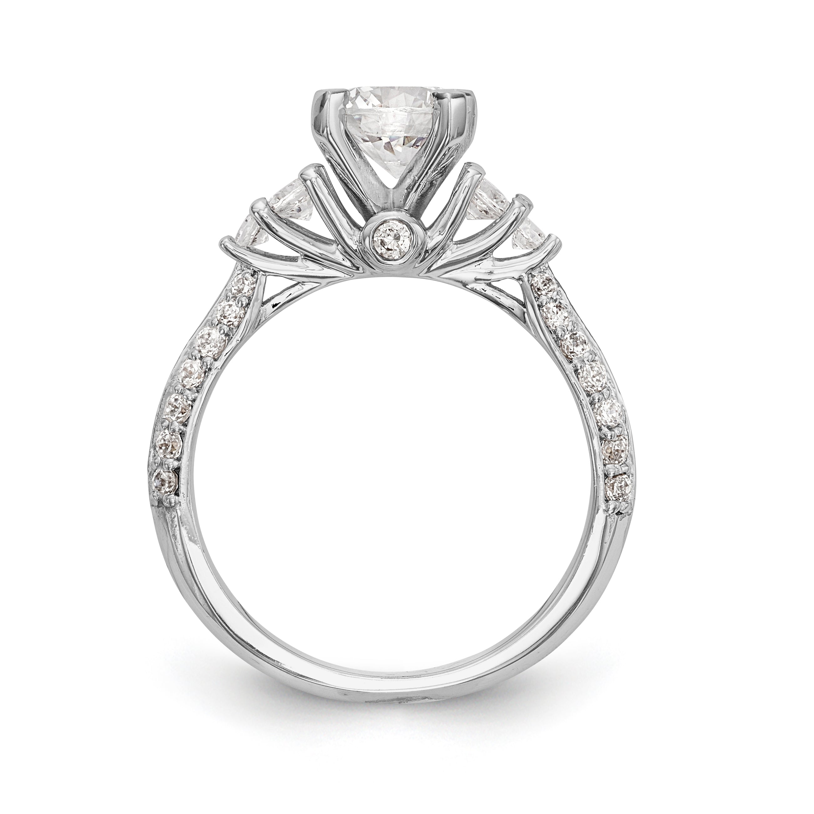 14K Weißgold Diamant-Verlobungsring mit Krappenfassung