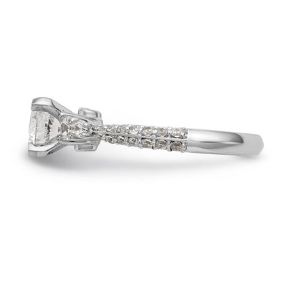 14K Weißgold Diamant-Verlobungsring mit Krappenfassung