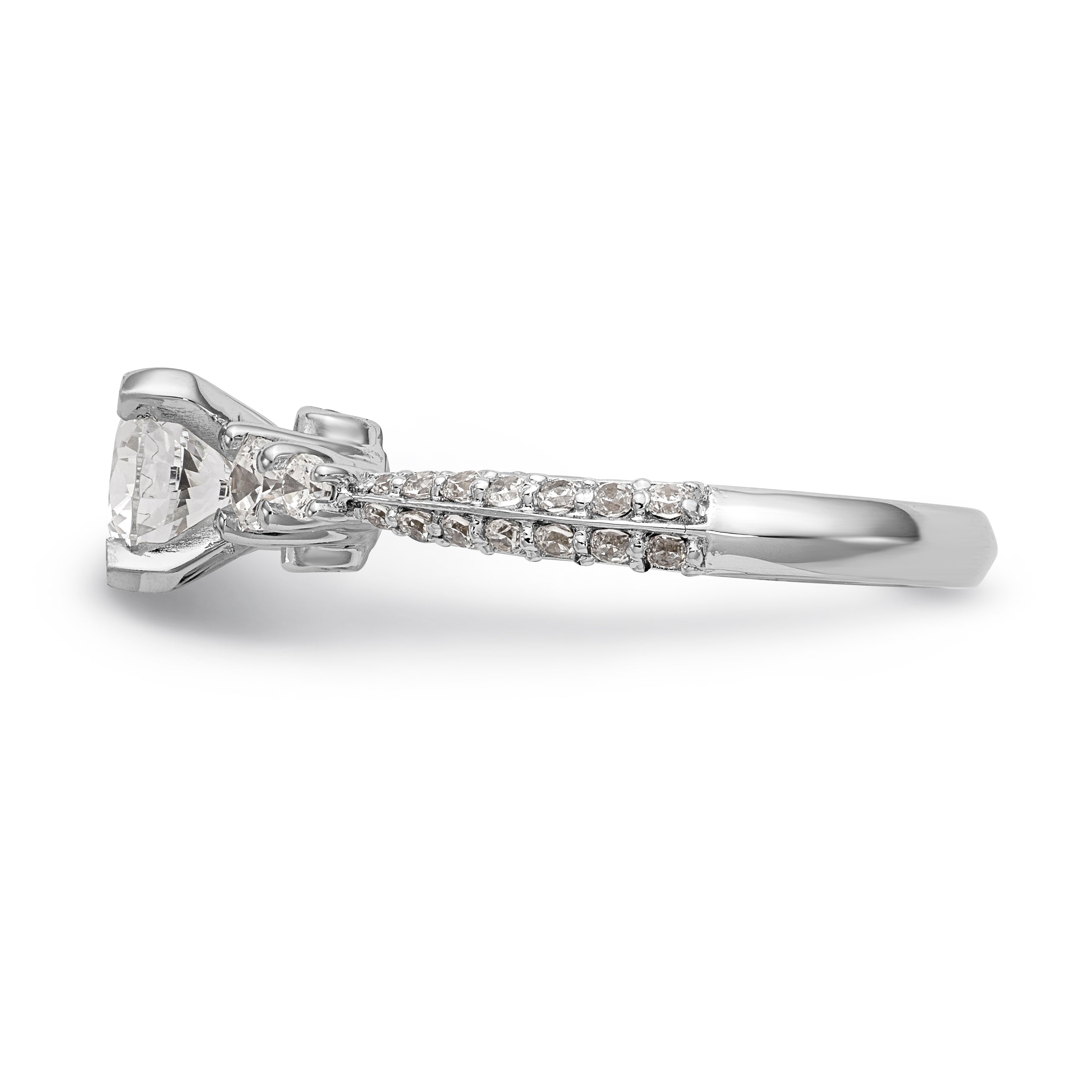 14K Weißgold Diamant-Verlobungsring mit Krappenfassung