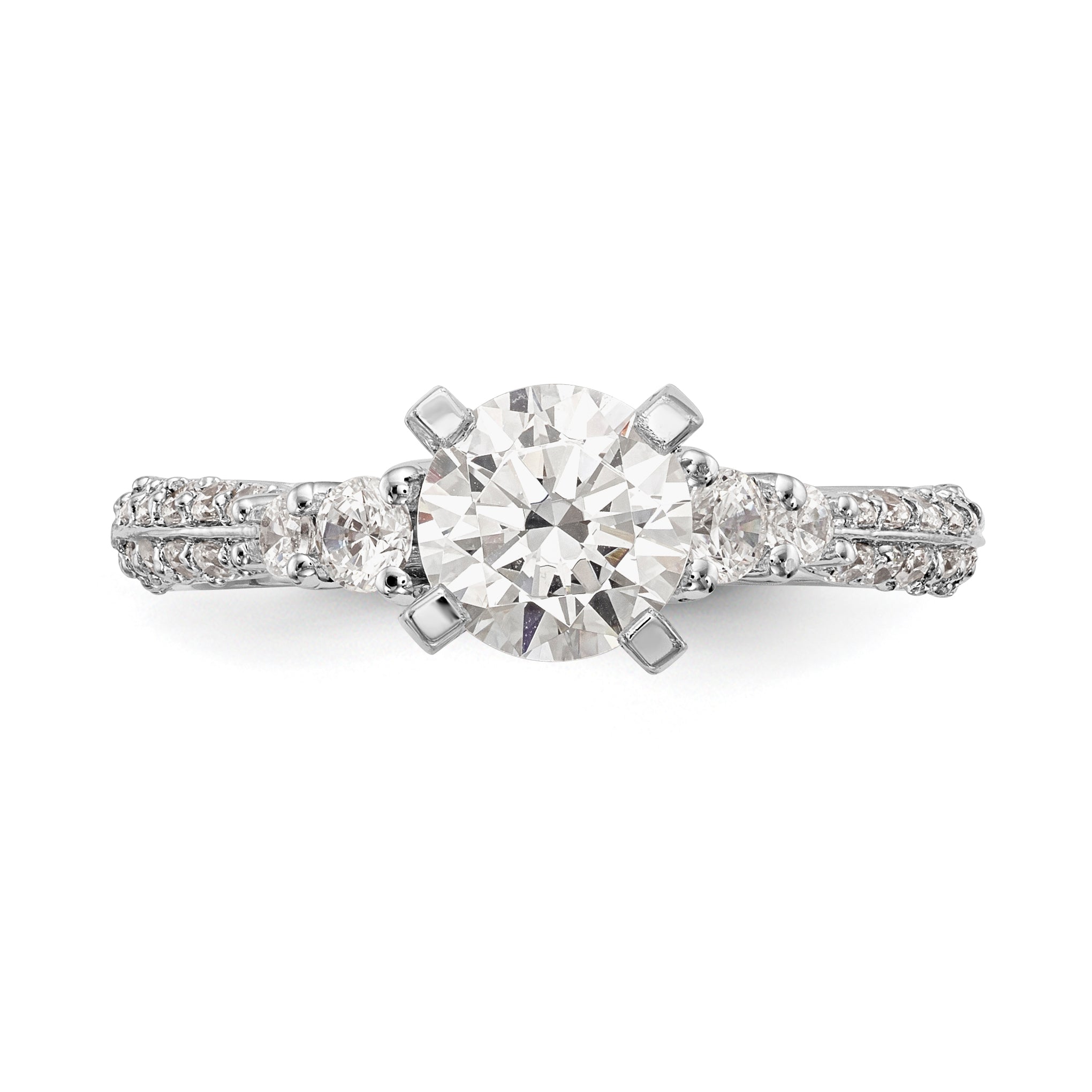 14K Weißgold Diamant-Verlobungsring mit Krappenfassung