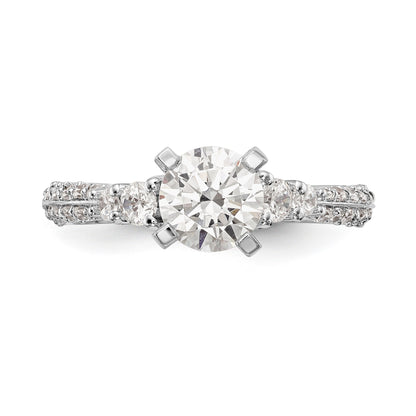 14K Weißgold Diamant-Verlobungsring mit Krappenfassung