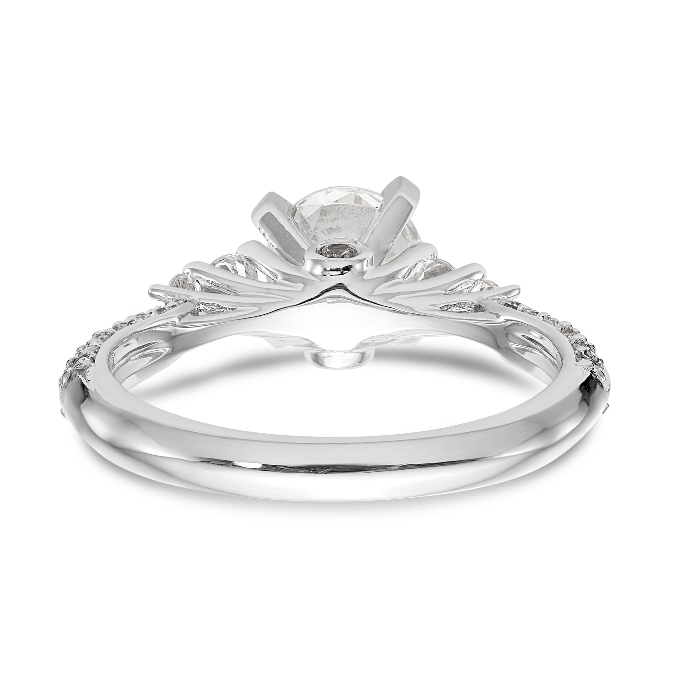 14K Weißgold Diamant-Verlobungsring mit Krappenfassung