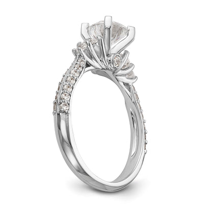 14K Weißgold Diamant-Verlobungsring mit Krappenfassung