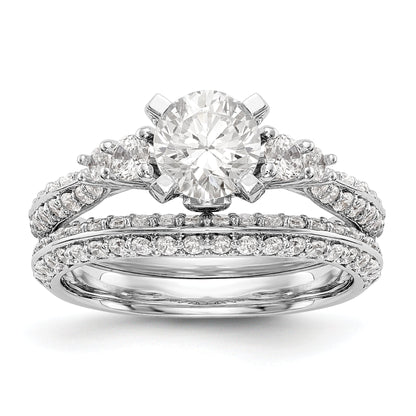 14K Weißgold Diamant-Verlobungsring mit Krappenfassung