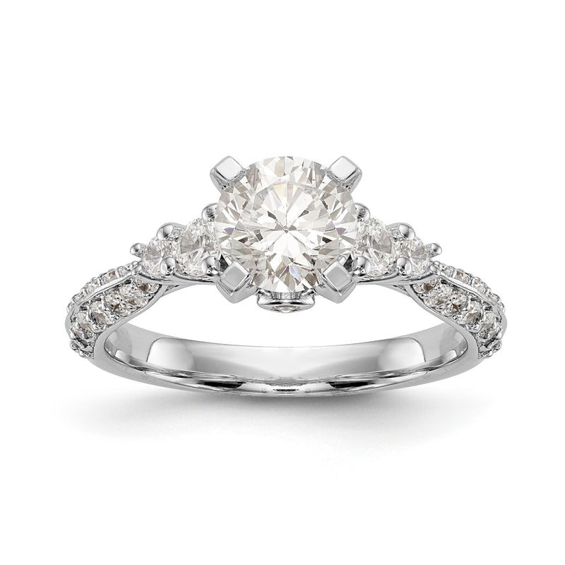 14K Weißgold Diamant-Verlobungsring mit Krappenfassung