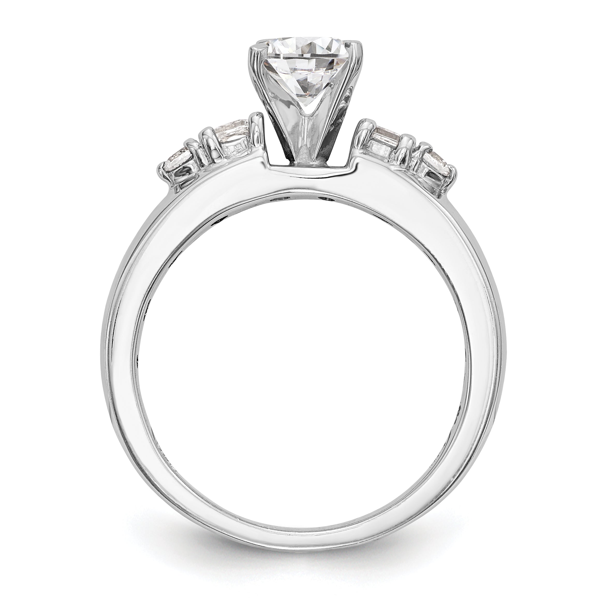 14K Weißgold Diamant-Verlobungsring mit Krappenfassung