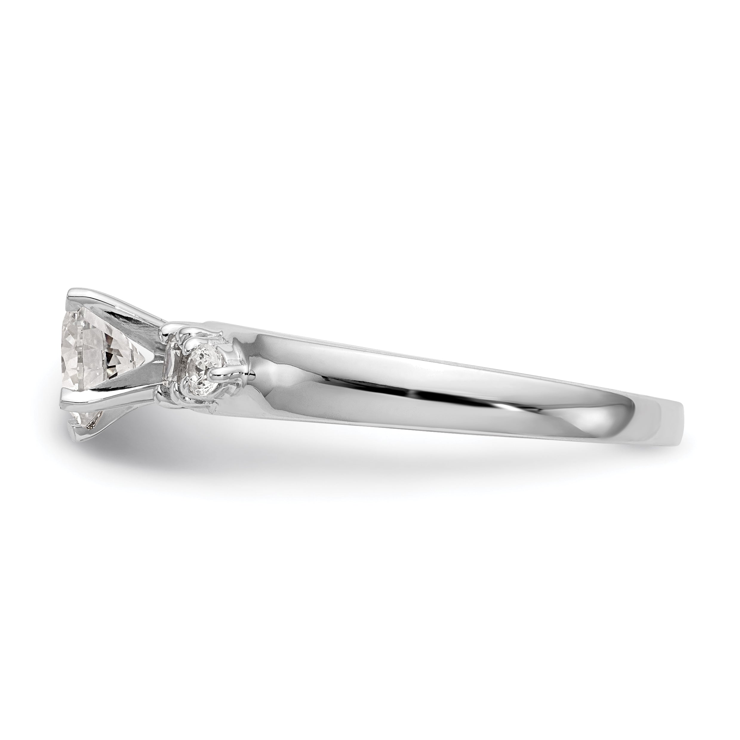 14K Weißgold Diamant-Verlobungsring mit Krappenfassung