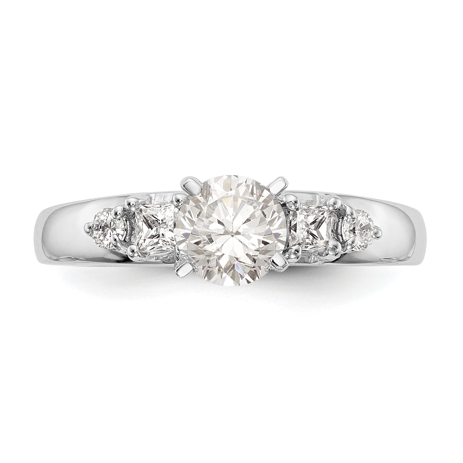 14K Weißgold Diamant-Verlobungsring mit Krappenfassung