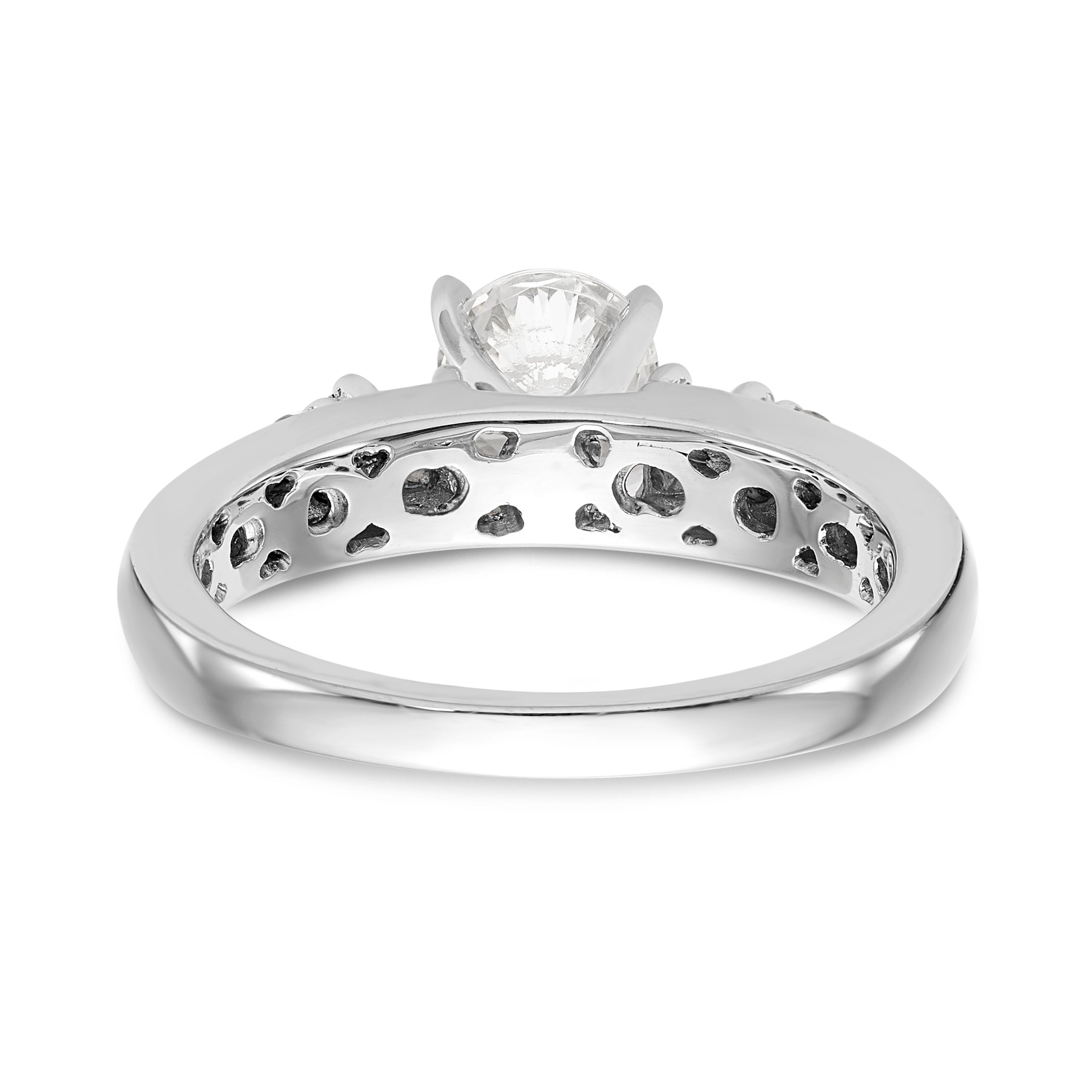 14K Weißgold Diamant-Verlobungsring mit Krappenfassung