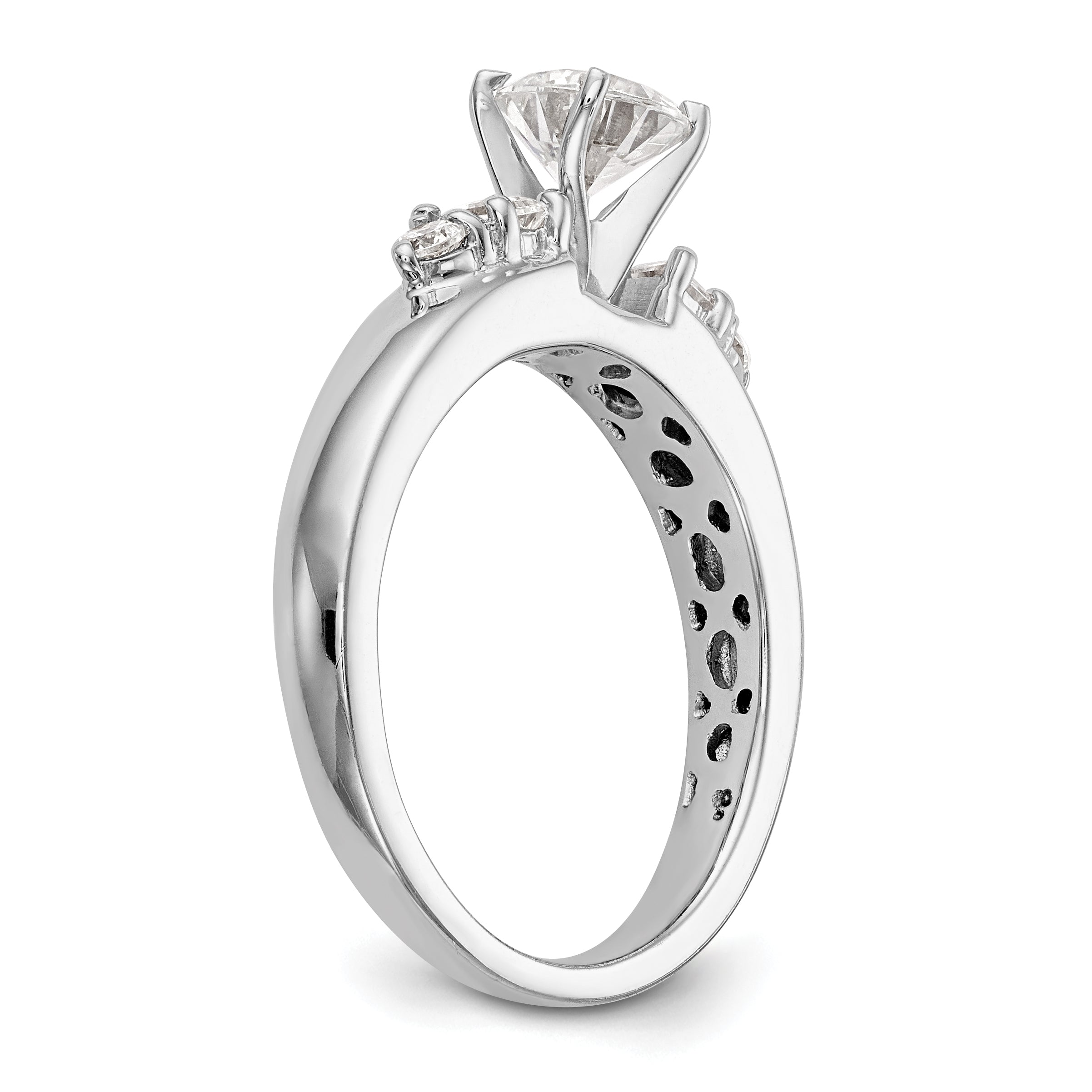 14K Weißgold Diamant-Verlobungsring mit Krappenfassung