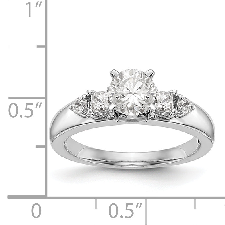 14K Weißgold Diamant-Verlobungsring mit Krappenfassung