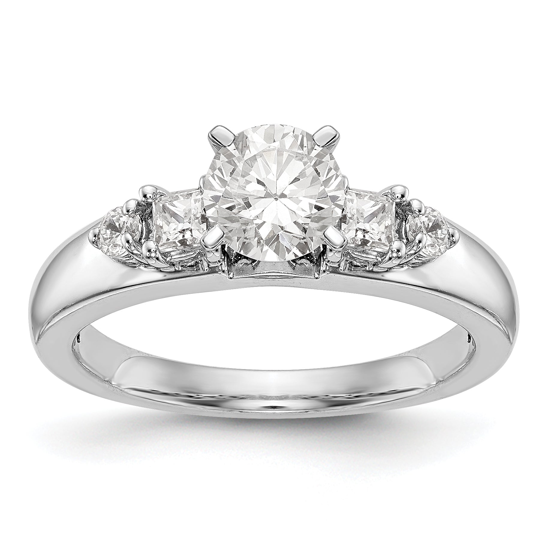 14K Weißgold Diamant-Verlobungsring mit Krappenfassung
