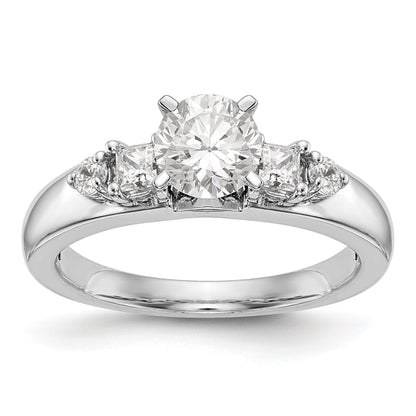 14K Weißgold Diamant-Verlobungsring mit Krappenfassung