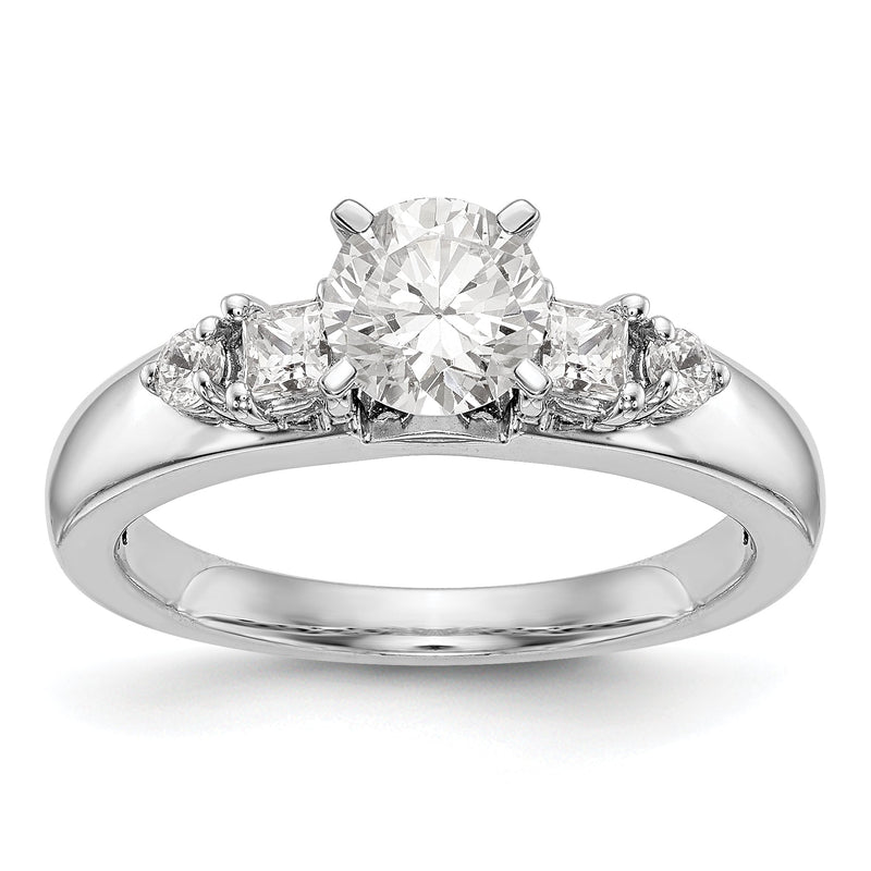 14K Weißgold Diamant-Verlobungsring mit Krappenfassung