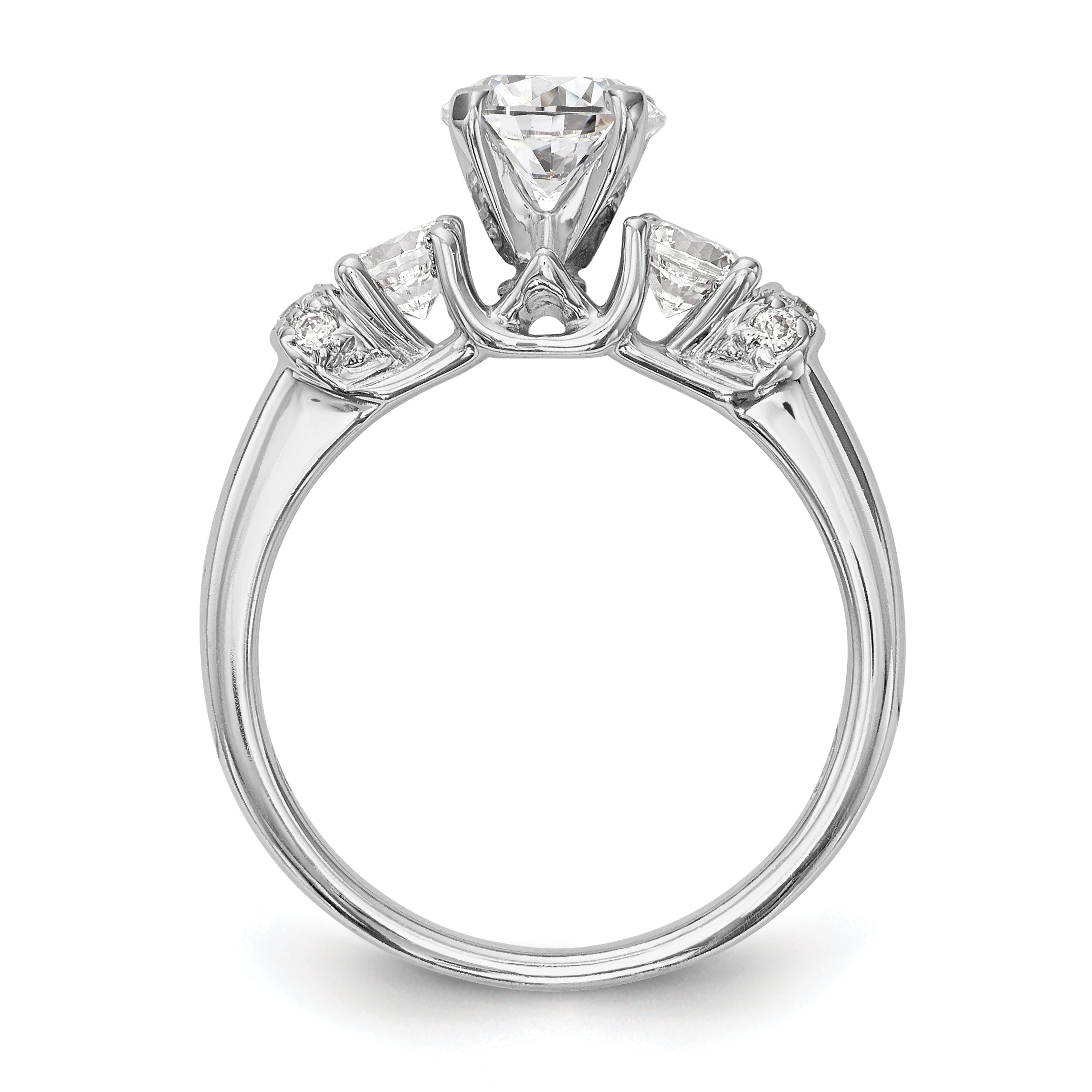 585 Weißgold Diamant-Verlobungsring mit Krappenfassung