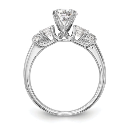 585 Weißgold Diamant-Verlobungsring mit Krappenfassung
