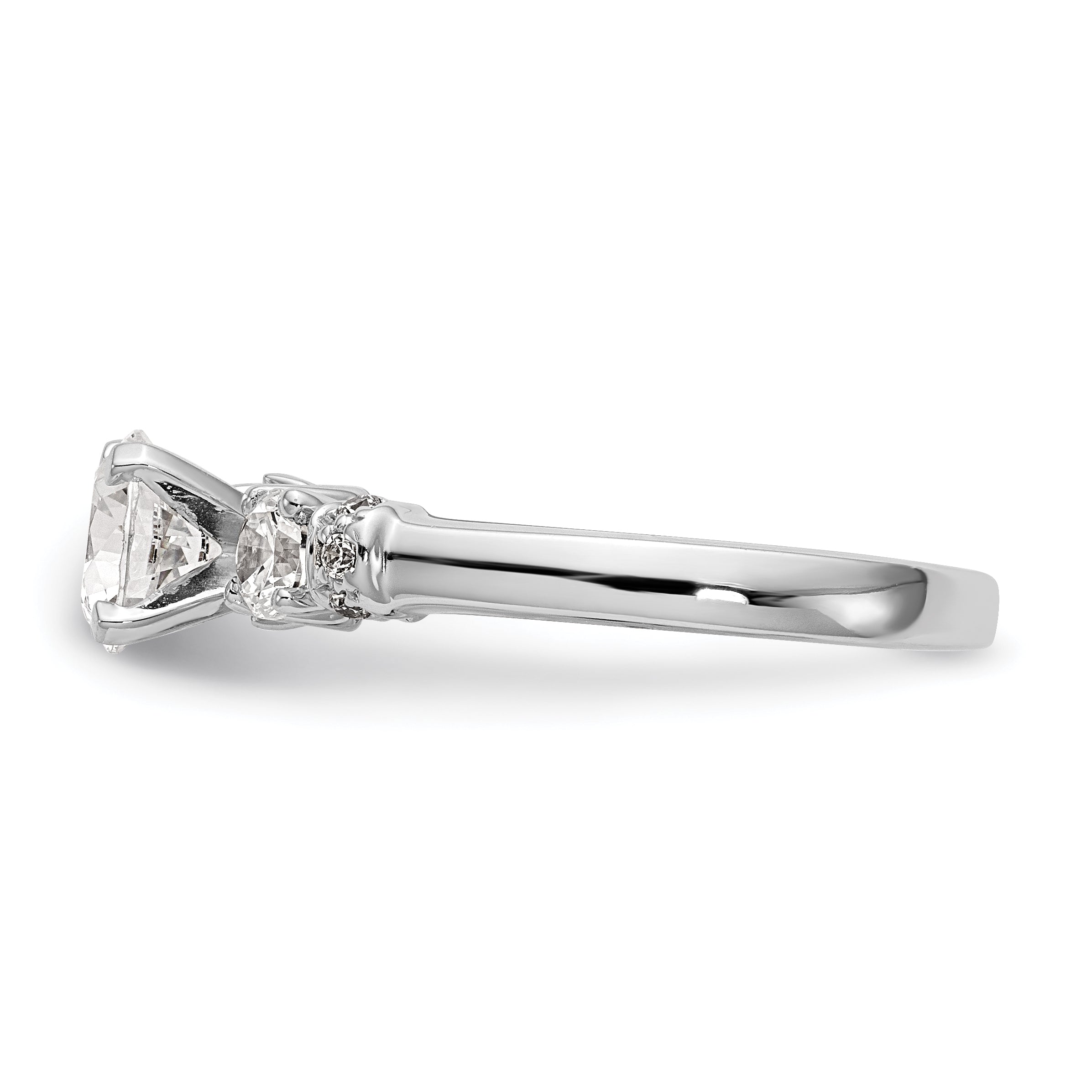 585 Weißgold Diamant-Verlobungsring mit Krappenfassung