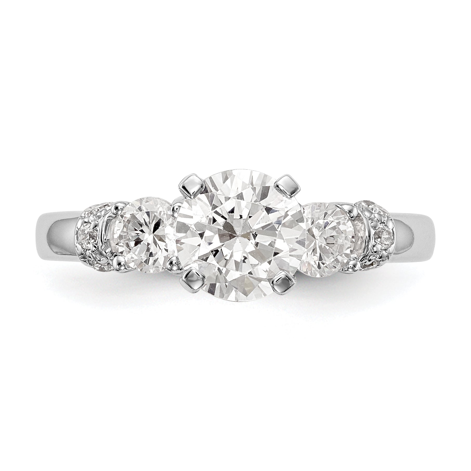 585 Weißgold Diamant-Verlobungsring mit Krappenfassung