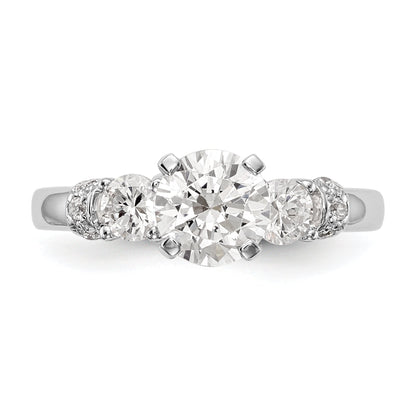 585 Weißgold Diamant-Verlobungsring mit Krappenfassung