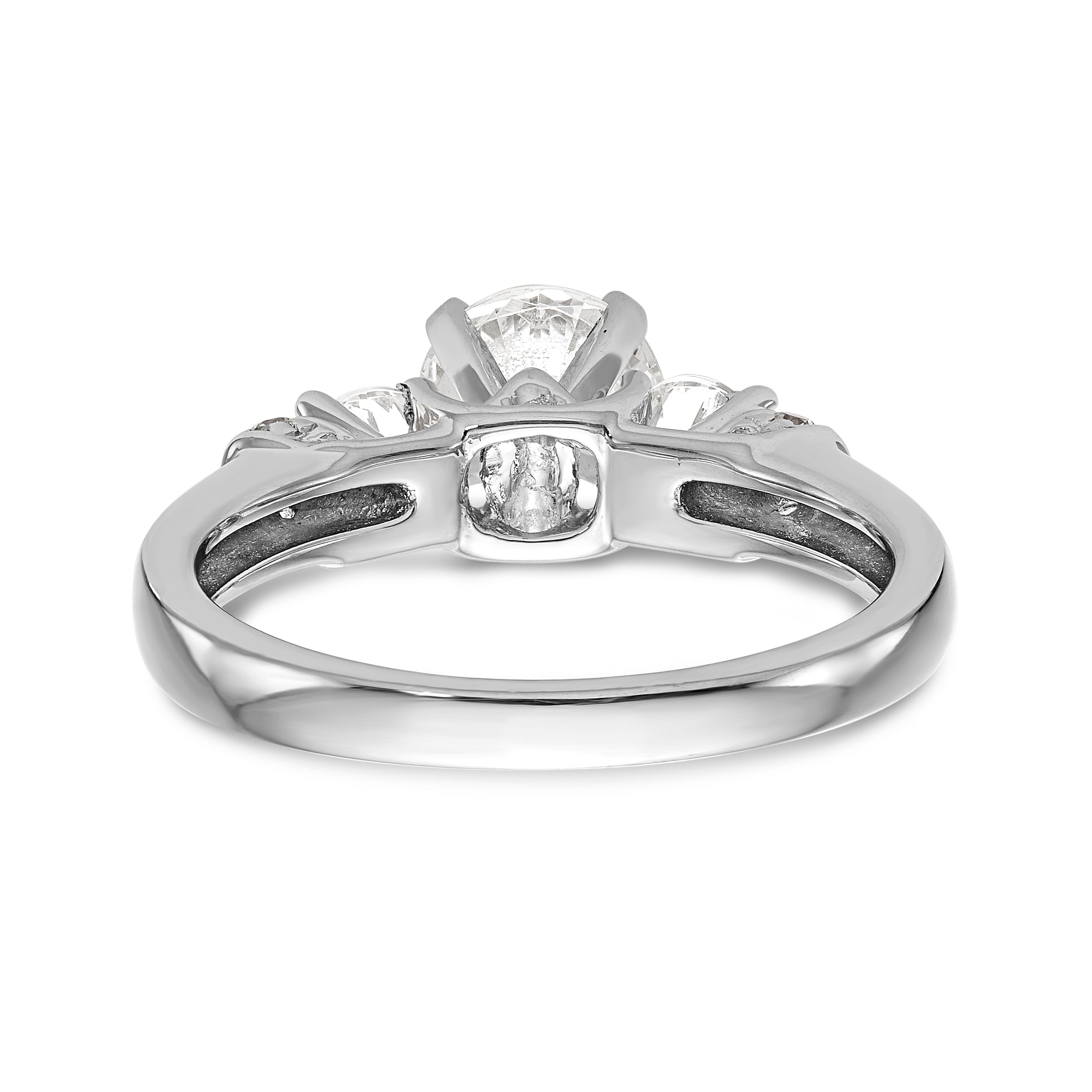585 Weißgold Diamant-Verlobungsring mit Krappenfassung