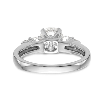 585 Weißgold Diamant-Verlobungsring mit Krappenfassung