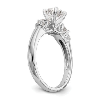585 Weißgold Diamant-Verlobungsring mit Krappenfassung