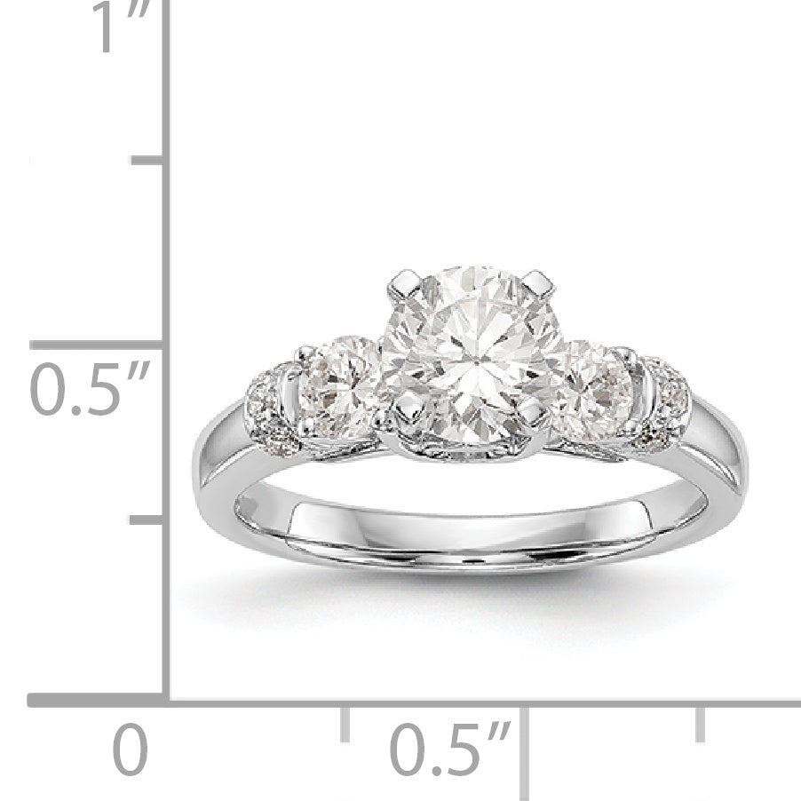 585 Weißgold Diamant-Verlobungsring mit Krappenfassung