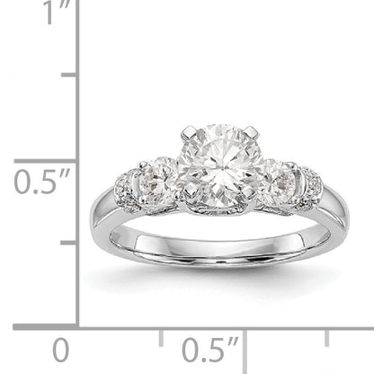 585 Weißgold Diamant-Verlobungsring mit Krappenfassung