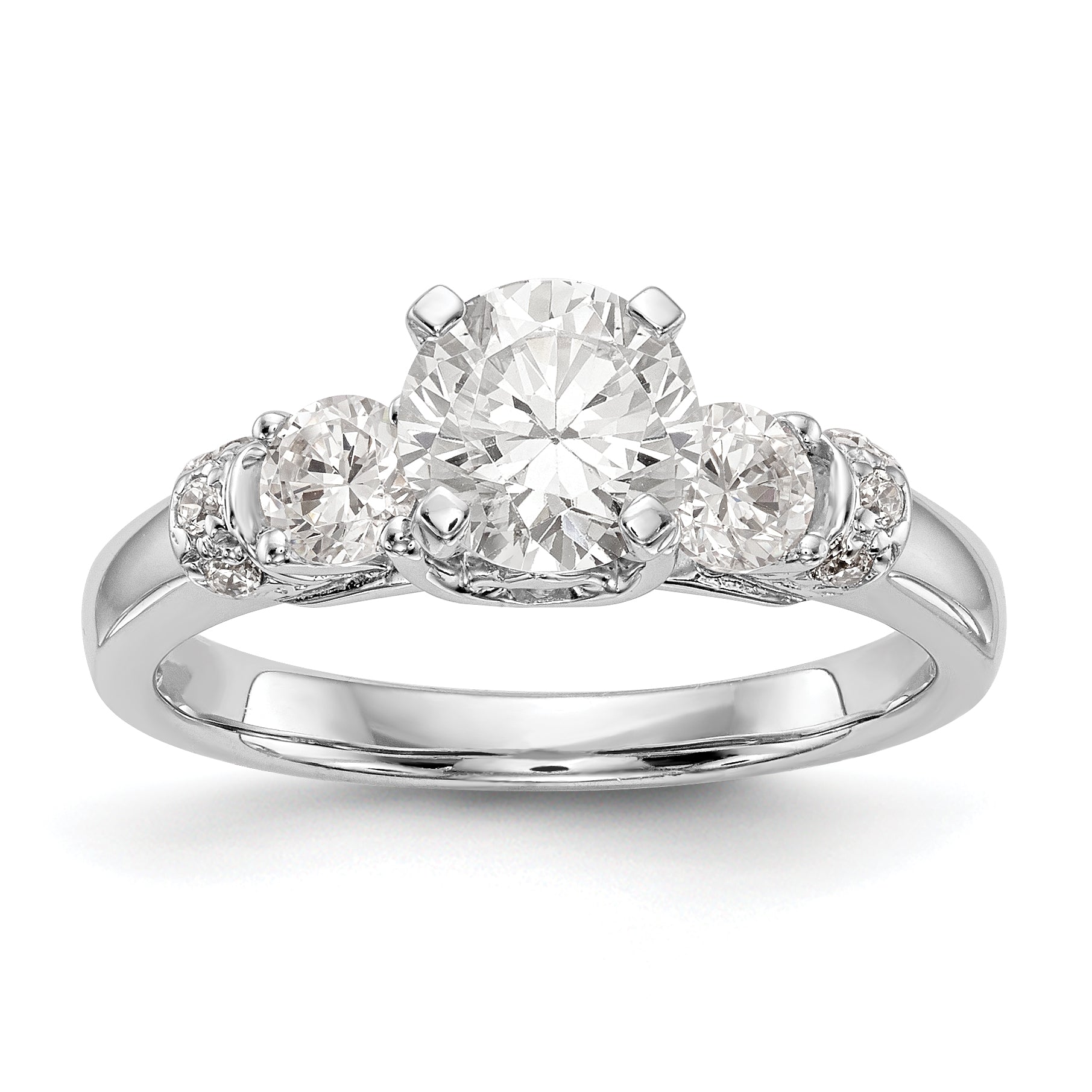 585 Weißgold Diamant-Verlobungsring mit Krappenfassung