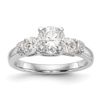 585 Weißgold Diamant-Verlobungsring mit Krappenfassung