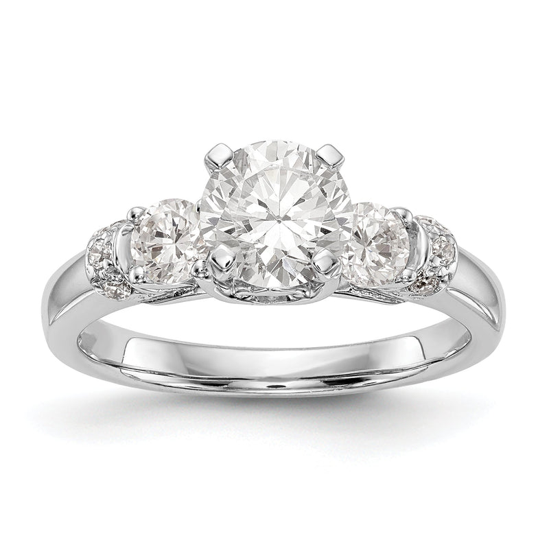 585 Weißgold Diamant-Verlobungsring mit Krappenfassung