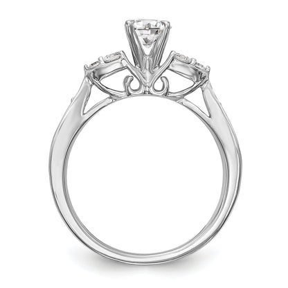 14K Weißgold Verlobungsring mit simulierten Diamanten
