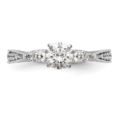 14K Weißgold Verlobungsring mit simulierten Diamanten