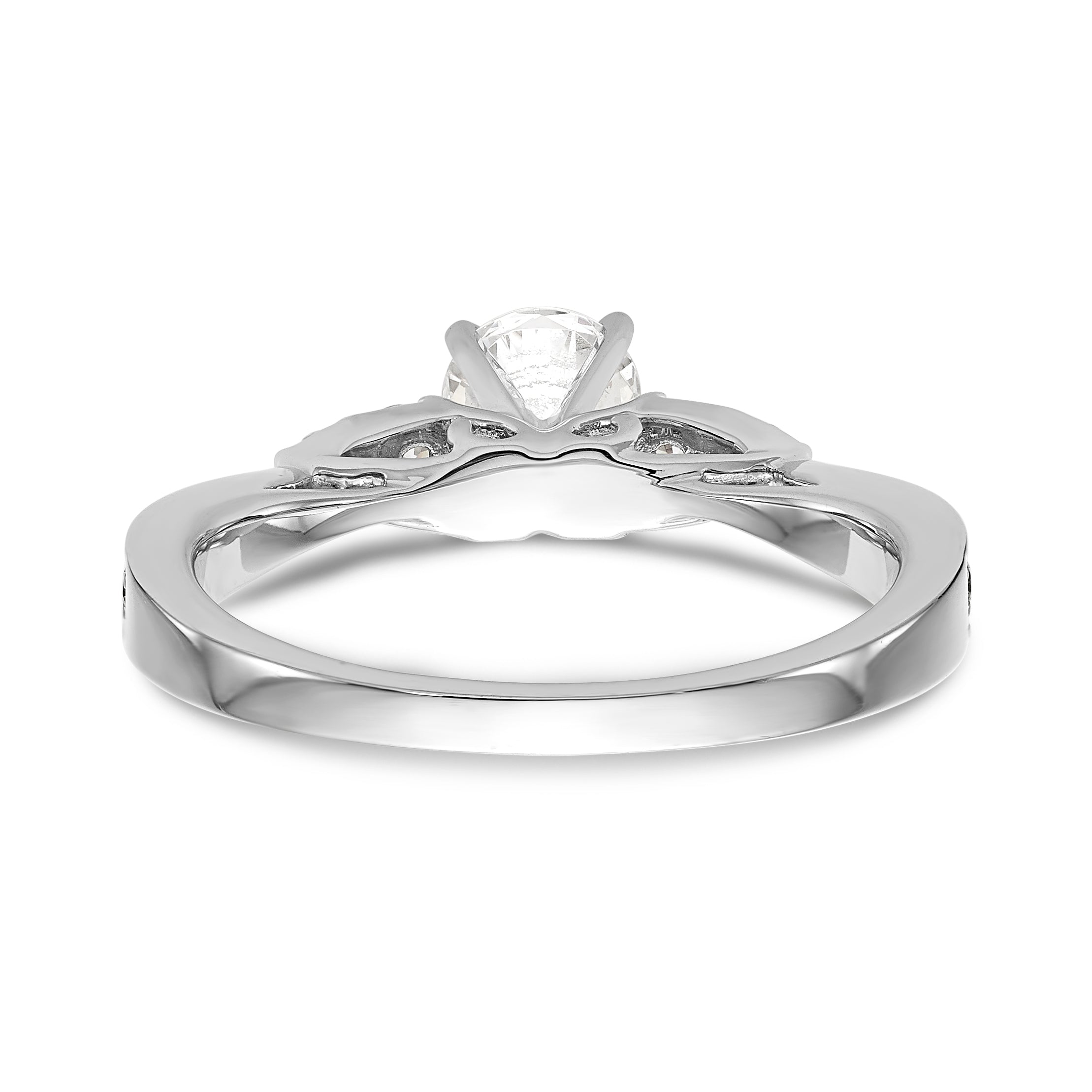 14K Weißgold Verlobungsring mit simulierten Diamanten