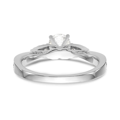 14K Weißgold Verlobungsring mit simulierten Diamanten