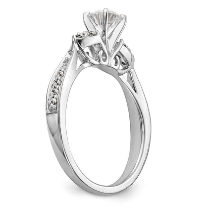 14K Weißgold Verlobungsring mit simulierten Diamanten