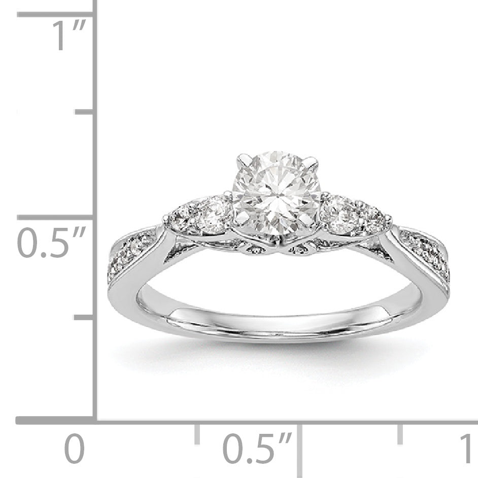 14K Weißgold Verlobungsring mit simulierten Diamanten