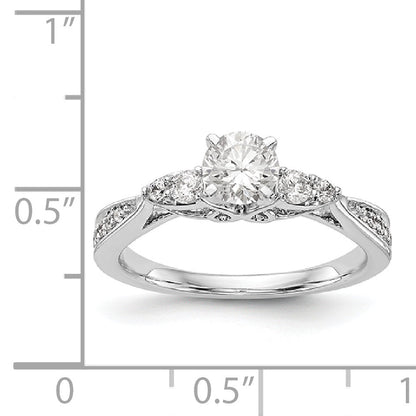 14K Weißgold Verlobungsring mit simulierten Diamanten