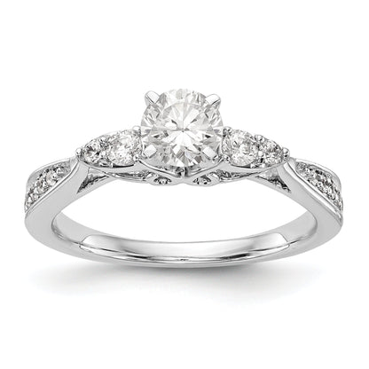 14K Weißgold Verlobungsring mit simulierten Diamanten