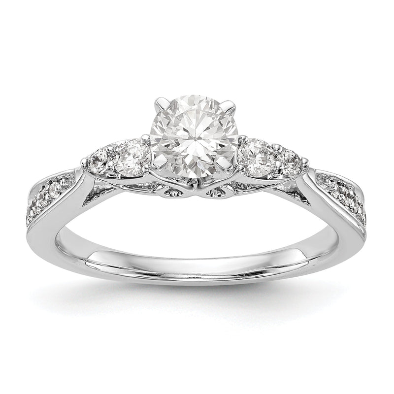 14K Weißgold Verlobungsring mit simulierten Diamanten