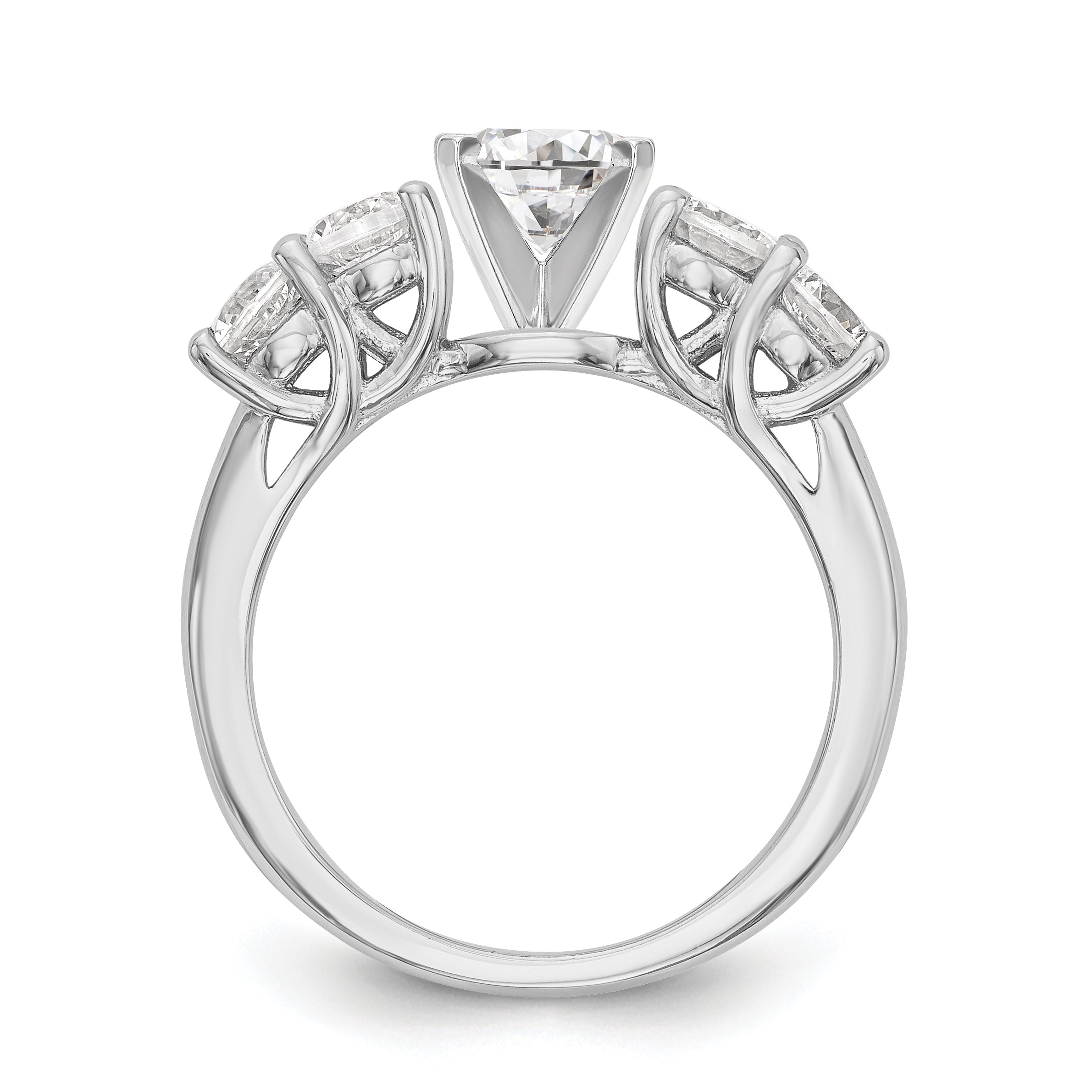 14K Weißgold Diamant-Verlobungsring mit Krappenfassung