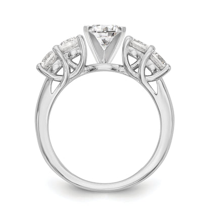 14K Weißgold Diamant-Verlobungsring mit Krappenfassung