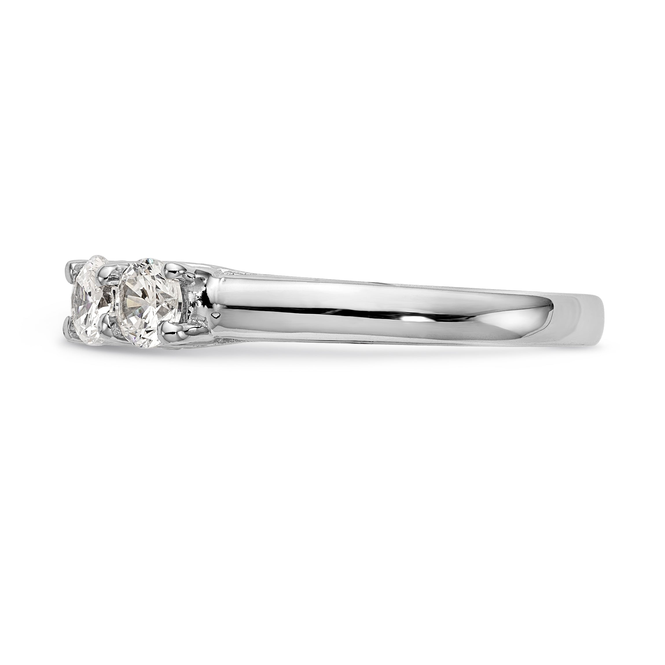 14K Weißgold Verlobungsring mit Diamant und Krappenfassung